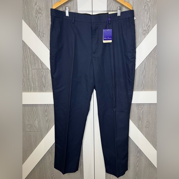 117. NWT Alan Flusser Wrinkle Resistant Navy 36x30 - Picture 1 of 6